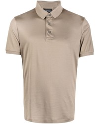 Мужская оливковая футболка-поло с вышивкой от Emporio Armani