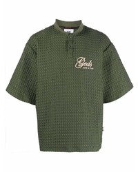 Мужская оливковая футболка-поло с вышивкой от Gcds