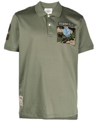 Мужская оливковая футболка-поло с вышивкой от Kent & Curwen