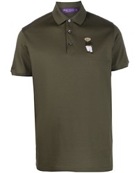 Мужская оливковая футболка-поло с вышивкой от Ralph Lauren Purple Label