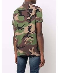 Мужская оливковая футболка-поло с камуфляжным принтом от Polo Ralph Lauren
