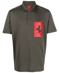 Мужская оливковая футболка-поло с принтом от Ferrari