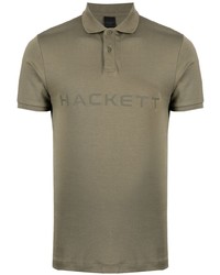 Мужская оливковая футболка-поло с принтом от Hackett