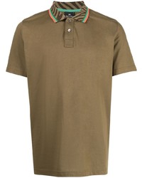 Мужская оливковая футболка-поло с принтом от PS Paul Smith