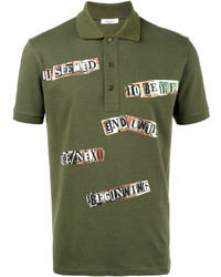 Мужская оливковая футболка-поло с принтом от Valentino