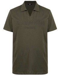 Мужская оливковая футболка-поло от Balmain