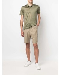 Мужская оливковая футболка-поло от Canali