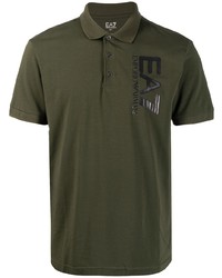 Мужская оливковая футболка-поло от Ea7 Emporio Armani