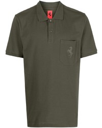Мужская оливковая футболка-поло от Ferrari