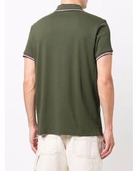Мужская оливковая футболка-поло от Moncler