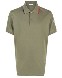 Мужская оливковая футболка-поло от Moncler