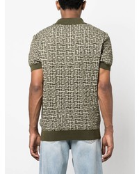Мужская оливковая футболка-поло от Balmain