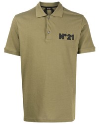 Мужская оливковая футболка-поло от N°21