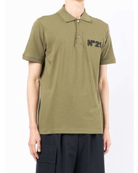 Мужская оливковая футболка-поло от N°21