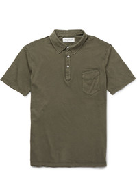 Мужская оливковая футболка-поло от Officine Generale