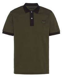 Мужская оливковая футболка-поло от Prada