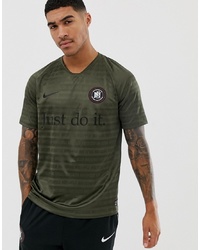 Мужская оливковая футболка с v-образным вырезом с принтом от Nike