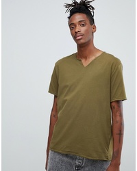 Мужская оливковая футболка с v-образным вырезом от ASOS DESIGN