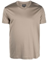 Мужская оливковая футболка с v-образным вырезом от Emporio Armani
