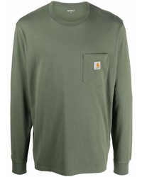 Мужская оливковая футболка с длинным рукавом от Carhartt WIP