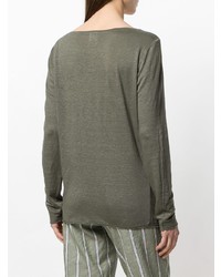 Женская оливковая футболка с длинным рукавом от Massimo Alba