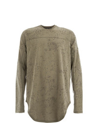 Мужская оливковая футболка с длинным рукавом от Julius