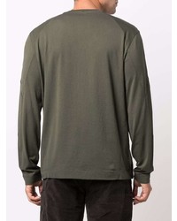 Мужская оливковая футболка с длинным рукавом от Transit