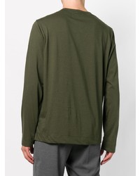 Мужская оливковая футболка с длинным рукавом от Joseph