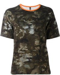 Женская оливковая футболка с камуфляжным принтом от Versus