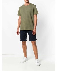 Мужская оливковая футболка с круглым вырезом в горизонтальную полоску от Ps By Paul Smith
