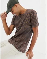 Мужская оливковая футболка с круглым вырезом в горизонтальную полоску от Nudie Jeans