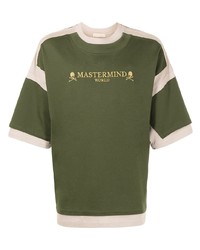 Мужская оливковая футболка с круглым вырезом с вышивкой от Mastermind World
