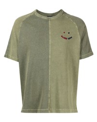 Мужская оливковая футболка с круглым вырезом с вышивкой от PS Paul Smith