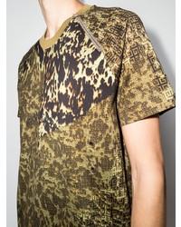 Мужская оливковая футболка с круглым вырезом с камуфляжным принтом от Givenchy