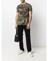 Мужская оливковая футболка с круглым вырезом с камуфляжным принтом от Polo Ralph Lauren