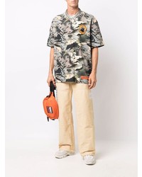Мужская оливковая футболка с круглым вырезом с камуфляжным принтом от Heron Preston