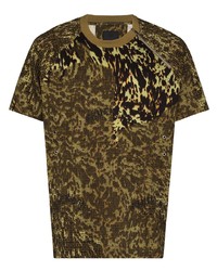 Мужская оливковая футболка с круглым вырезом с камуфляжным принтом от Givenchy