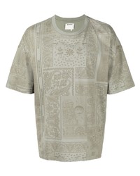 Мужская оливковая футболка с круглым вырезом с "огурцами" от Musium Div.