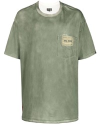 Мужская оливковая футболка с круглым вырезом с принтом тай-дай от Izzue