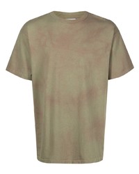 Мужская оливковая футболка с круглым вырезом с принтом тай-дай от John Elliott