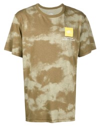 Мужская оливковая футболка с круглым вырезом с принтом тай-дай от The North Face