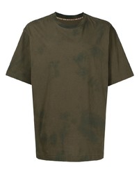 Мужская оливковая футболка с круглым вырезом с принтом тай-дай от Ziggy Chen