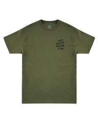 Мужская оливковая футболка с круглым вырезом с принтом от Anti Social Social Club