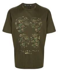 Мужская оливковая футболка с круглым вырезом с принтом от Blackbarrett