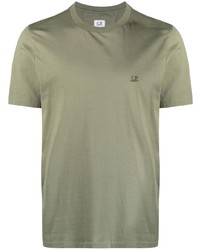 Мужская оливковая футболка с круглым вырезом с принтом от C.P. Company