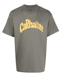 Мужская оливковая футболка с круглым вырезом с принтом от Carhartt WIP