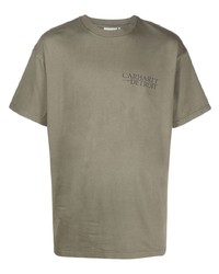 Мужская оливковая футболка с круглым вырезом с принтом от Carhartt WIP