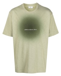 Мужская оливковая футболка с круглым вырезом с принтом от Closed