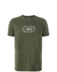 Мужская оливковая футболка с круглым вырезом с принтом от CP Company
