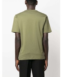 Мужская оливковая футболка с круглым вырезом с принтом от Moschino